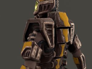 Armored man - low-poly game ready model Low-poly Modelo 3D