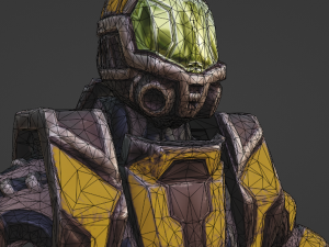 Armored man - low-poly game ready model Low-poly Modelo 3D