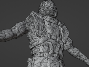 Armored man - low-poly game ready model Low-poly Modelo 3D