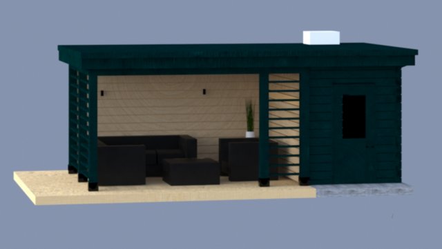 gazebo loft 3D Model .c4d .max .obj .3ds .fbx .stl .blend 
