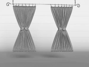 커튼 3D 모델