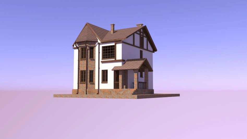 Cottege 3D Model .c4d .max .obj .3ds .fbx .stl .blend 