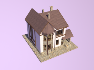 Cotegge Fachwerk Style 3Dモデル