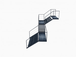 Industrial Staircase 3D Model