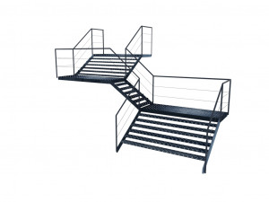 Industrial Staircase 3D Model