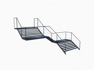 Industrial Staircase 3D Model