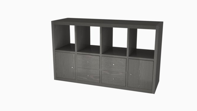 IKEA KALLAX29197572 shelf with 4 inserts 3D Model .c4d .max .obj .3ds .fbx .stl .blend 