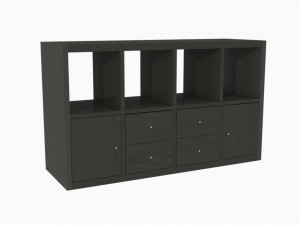 IKEA KALLAX29197572 shelf with 4 inserts 3D Model