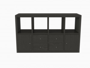 IKEA KALLAX29197572 shelf with 4 inserts 3D Model