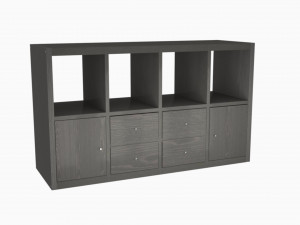 IKEA KALLAX29197572 shelf with 4 inserts 3D Model