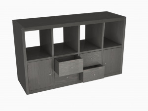 IKEA KALLAX29197572 shelf with 4 inserts 3D Model