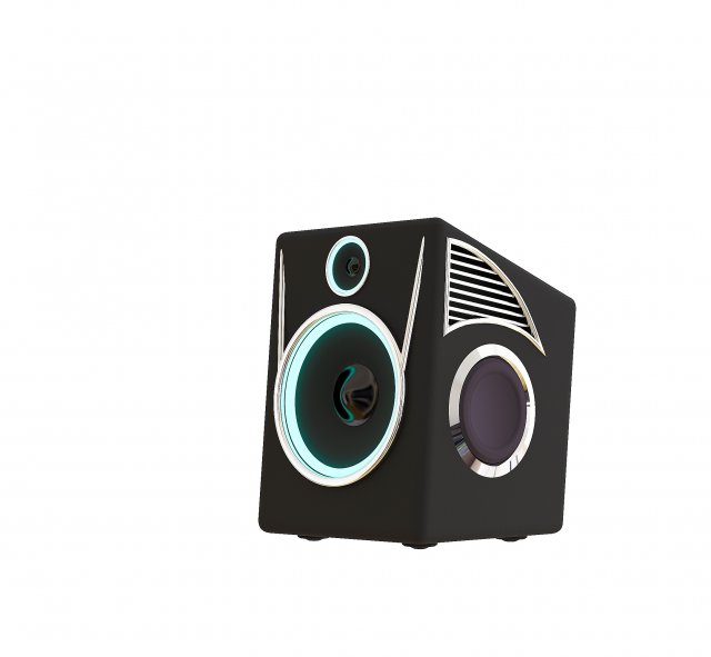 High-frequency modern loudspeaker with illumination 3D Model .c4d .max .obj .3ds .fbx .stl .blend 
