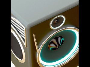 High-frequency modern loudspeaker with illumination 3D Model