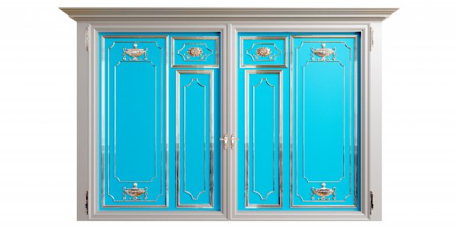 Classic gate with antique pattern silver-plated and gilded 3D मॉडल .c4d .max .obj .3ds .fbx .stl .blend 