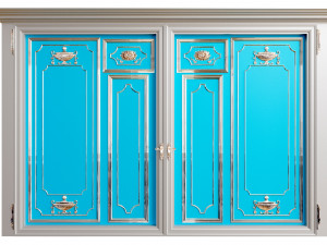 Classic gate with antique pattern silver-plated and gilded 3D मॉडल