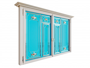 Classic gate with antique pattern silver-plated and gilded 3D मॉडल