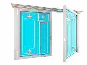 Classic gate with antique pattern silver-plated and gilded 3D मॉडल