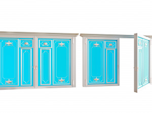 Classic gate with antique pattern silver-plated and gilded 3D मॉडल