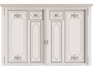 Classic gate with antique pattern silver-plated and gilded 3D मॉडल