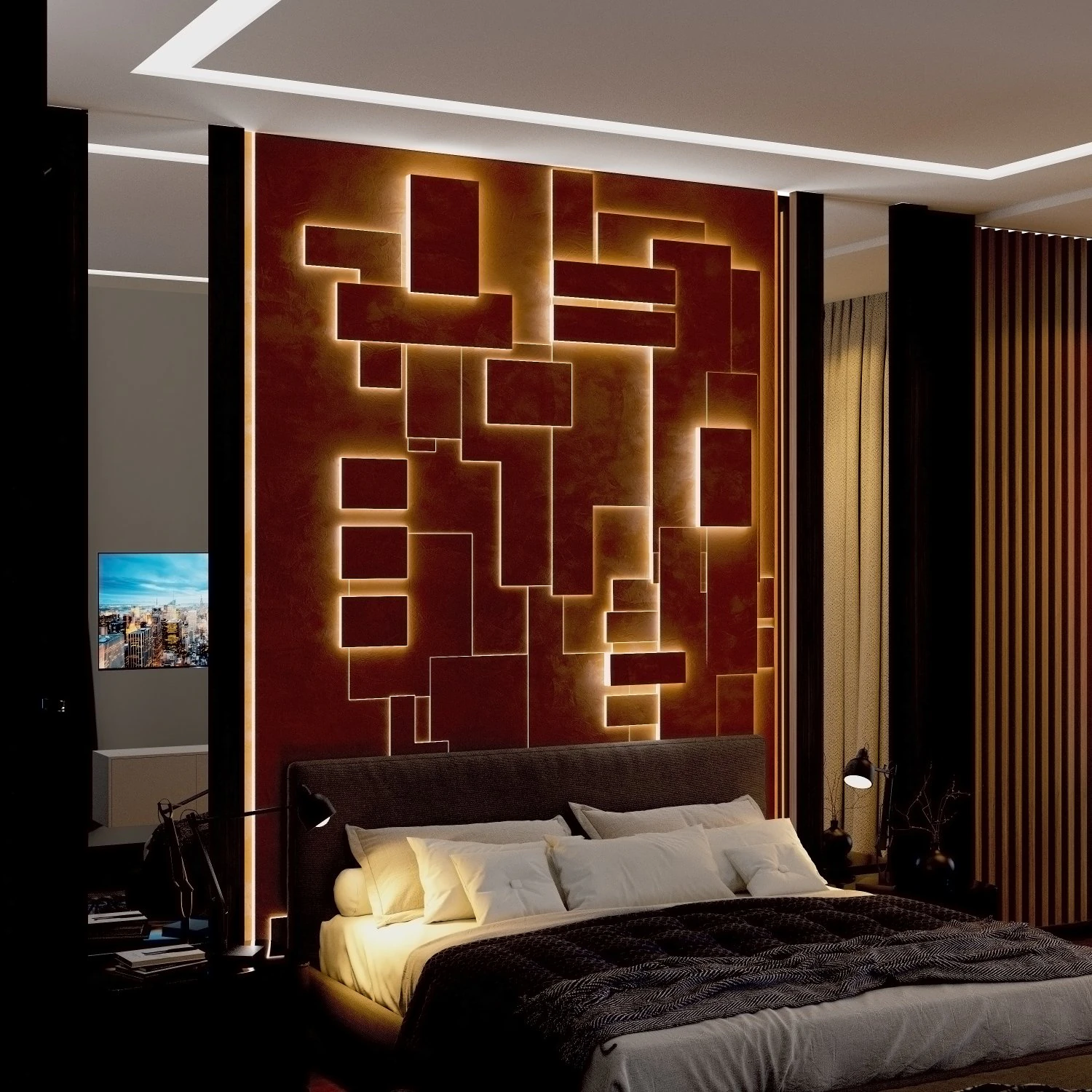 Decorative wall panel for interior 3D Model .c4d .max .obj .3ds .fbx .stl .blend