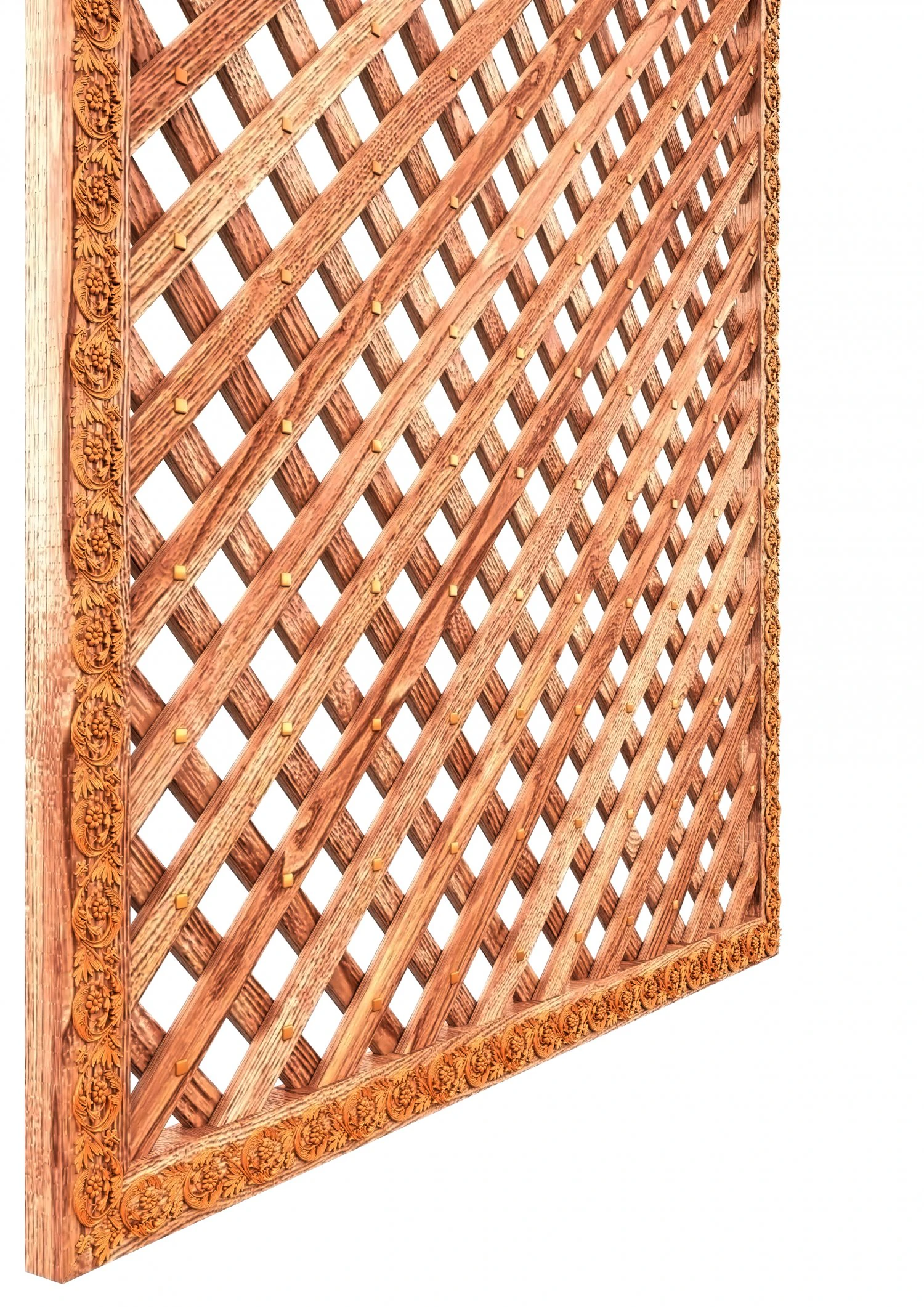 Decorative lattice panel on the wall 3D Model .c4d .max .obj .3ds .fbx .stl .blend 