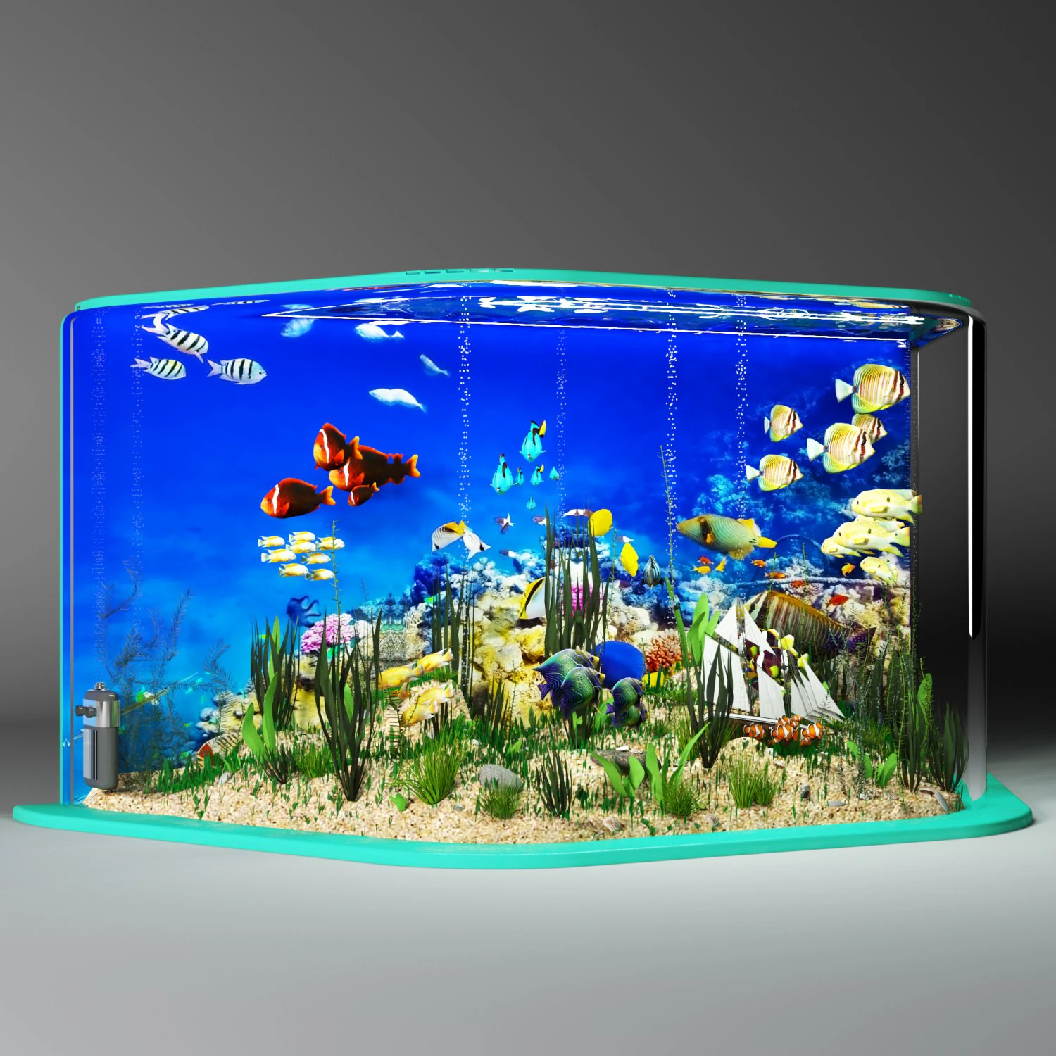Aquarium 3D Model .c4d .max .obj .3ds .fbx .stl .blend 