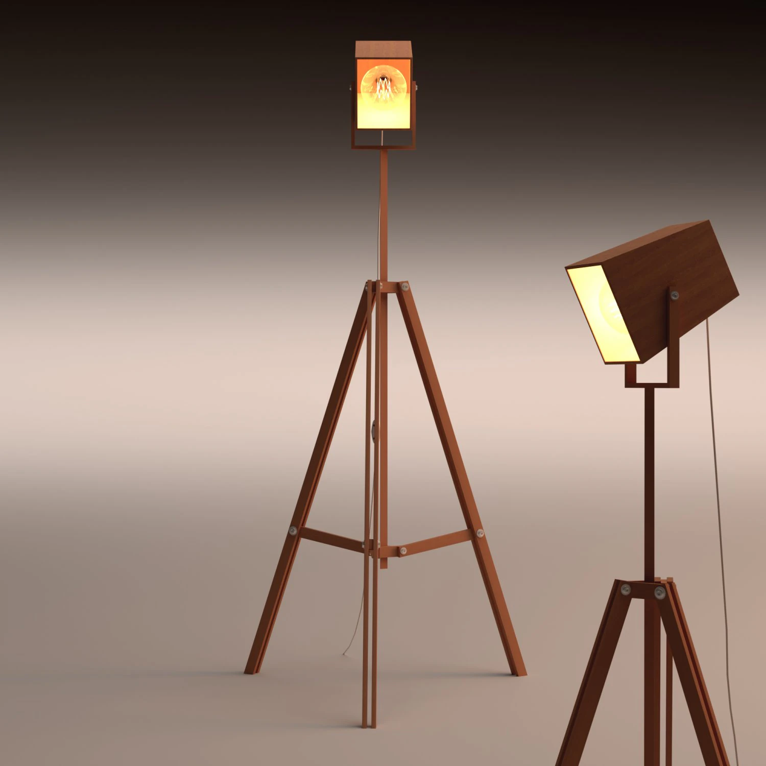 Floor Lamp 3D Model .c4d .max .obj .3ds .fbx .stl .blend 
