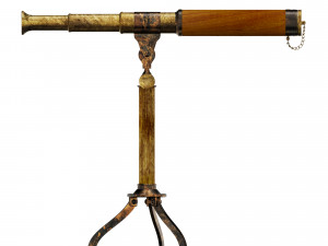 Antique Telescope and tripod 3D 模型