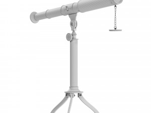 Antique Telescope and tripod 3D 模型