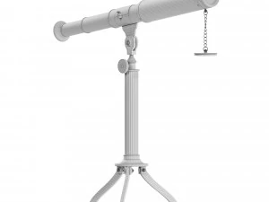Antique Telescope and tripod 3D Model