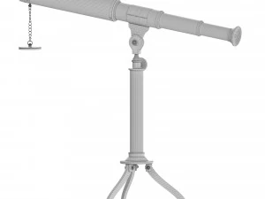 Antique Telescope and tripod 3D Model