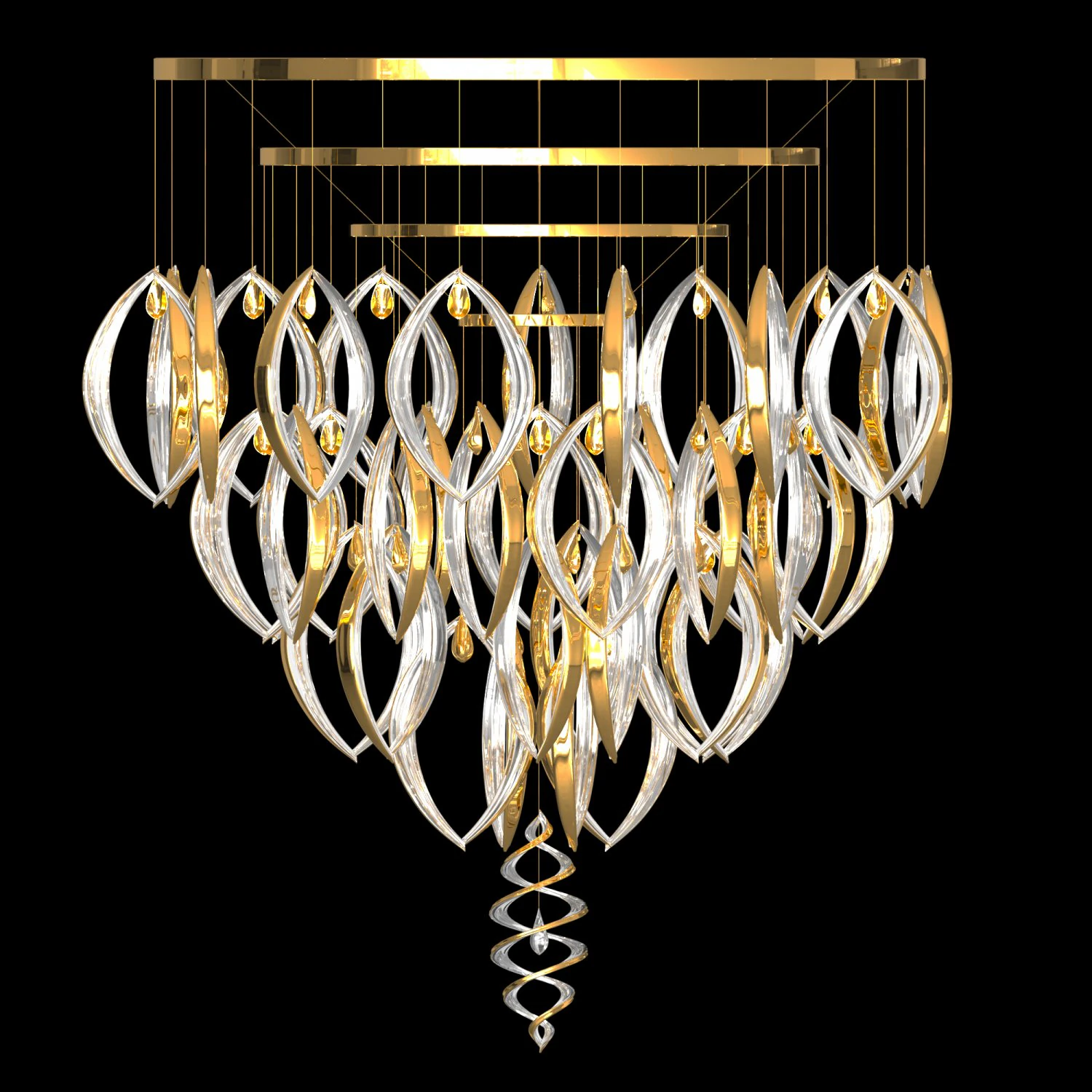 Chandelier Vargov design 3D Model .c4d .max .obj .3ds .fbx .stl .blend 