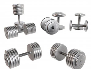 Conjunto de 20 halteres de 5 a 100 kg Modelo 3D