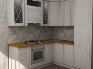 흰색 부엌 3D 모델