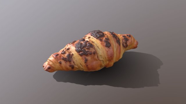 chocolate croissant Modelo 3D .c4d .max .obj .3ds .fbx .stl .blend 