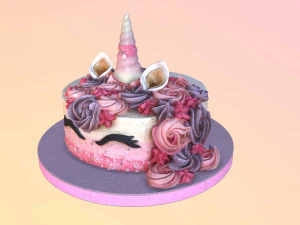Unicorn Cake 3D Model