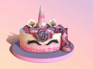 Unicorn Cake 3D Model