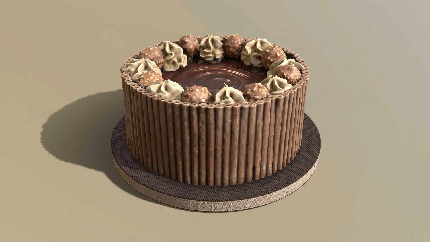 Ferrero Rocher Cigarillo Cake 3D Model .c4d .max .obj .3ds .fbx .stl .blend 