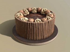 Ferrero Rocher Cigarillo Cake 3D Model
