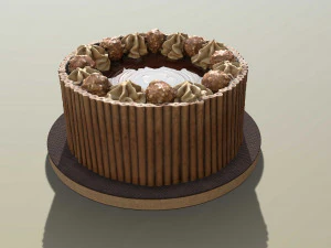 Ferrero Rocher Cigarillo Cake 3D Model