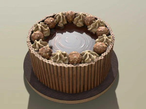 Ferrero Rocher Cigarillo Cake 3D Model