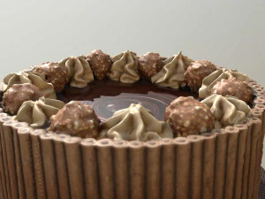 Ferrero Rocher Cigarillo Cake 3D Model