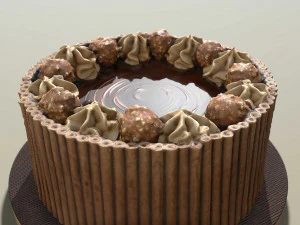 Ferrero Rocher Cigarillo Cake 3D Model