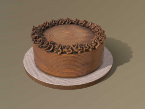 Chocolate Buttercream Cake 3D Model