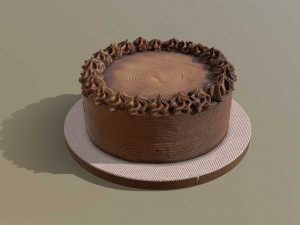 Chocolate Buttercream Cake 3D Model