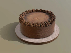 Chocolate Buttercream Cake 3D Model