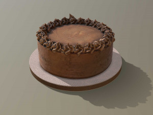 Chocolate Buttercream Cake 3D Model