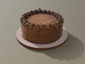Chocolate Buttercream Cake 3D Model