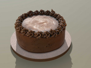 Chocolate Buttercream Cake 3D Model