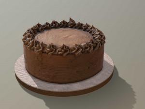 Chocolate Buttercream Cake 3D Model